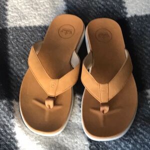 Peter Millar Hyperlight Slide Nubuck Flip Flop cognac size 9